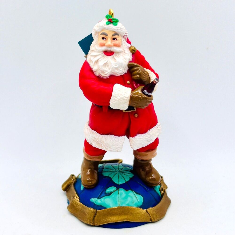 VINTAGE 1990s Coca-Cola Trim-a-Tree Chirstmas Ornament 1934 Santa with Toy Bag